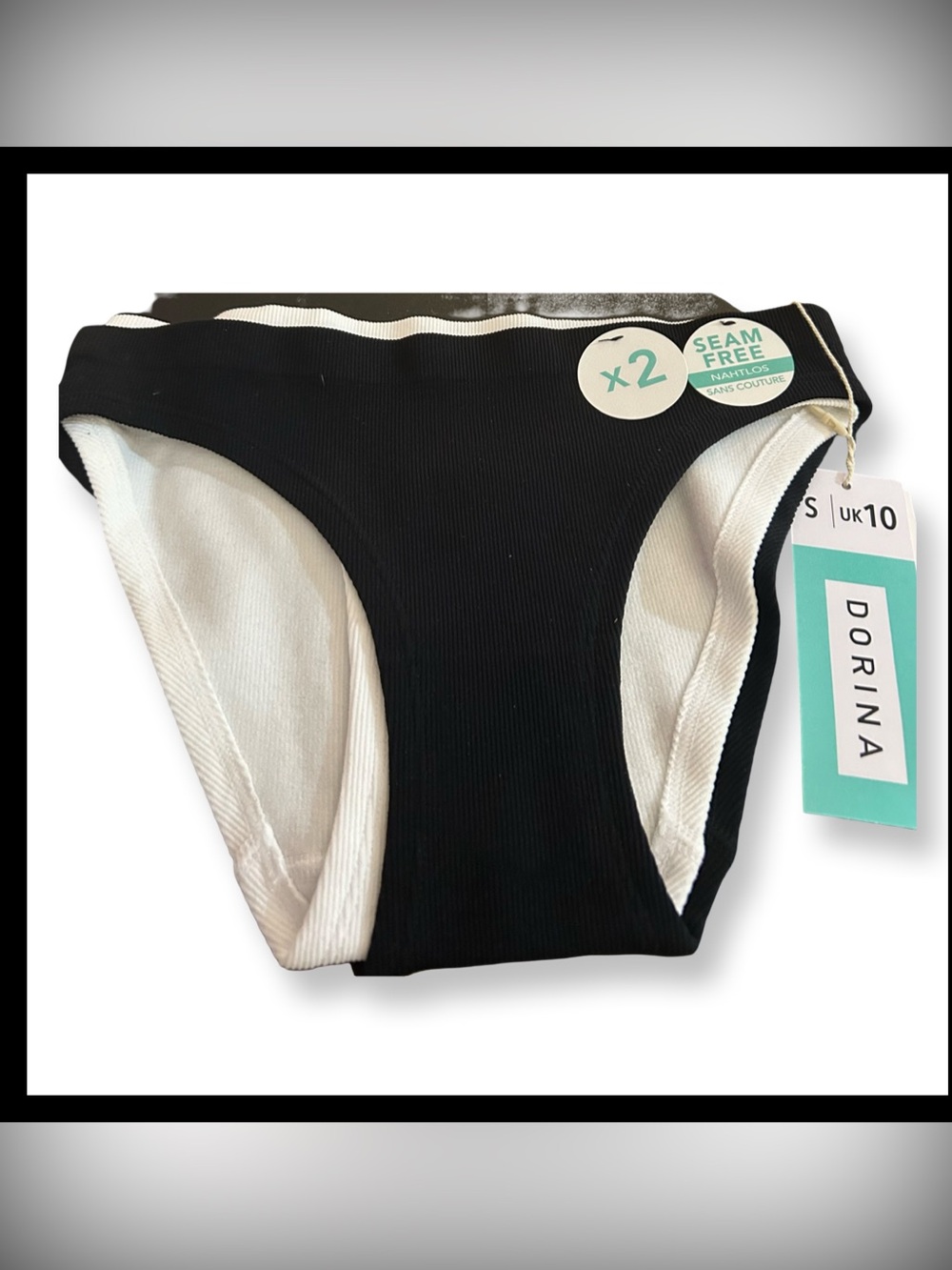 NWT-2 Pack Suzanne Black and White High -Rise Briefs